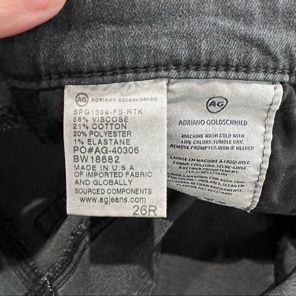 Ag Adriano Goldschmied Black The Legging Ankle‎ Super Skinny Raw Hem Jeans - Picture 4 of 7